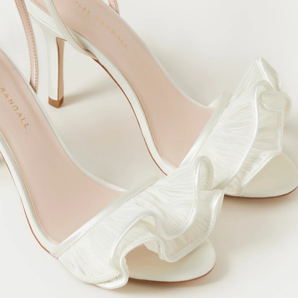 Loeffler Randall Pearl Estella Ruffle Heeled Sandal Sz 7 - Picture 3 of 11